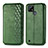 Custodia Portafoglio In Pelle Cover con Supporto S01D per Realme C25Y India Verde