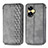 Custodia Portafoglio In Pelle Cover con Supporto S01D per Realme C55 Grigio