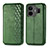 Custodia Portafoglio In Pelle Cover con Supporto S01D per Realme GT5 5G Verde