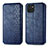 Custodia Portafoglio In Pelle Cover con Supporto S01D per Samsung Galaxy A03 Blu