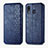 Custodia Portafoglio In Pelle Cover con Supporto S01D per Samsung Galaxy A20 Blu