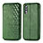 Custodia Portafoglio In Pelle Cover con Supporto S01D per Samsung Galaxy A70S Verde