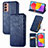Custodia Portafoglio In Pelle Cover con Supporto S01D per Samsung Galaxy F13 4G