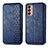 Custodia Portafoglio In Pelle Cover con Supporto S01D per Samsung Galaxy F13 4G Blu