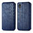 Custodia Portafoglio In Pelle Cover con Supporto S01D per Samsung Galaxy M01 Core Blu