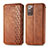 Custodia Portafoglio In Pelle Cover con Supporto S01D per Samsung Galaxy Note 20 5G Marrone