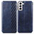 Custodia Portafoglio In Pelle Cover con Supporto S01D per Samsung Galaxy S22 5G Blu