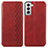 Custodia Portafoglio In Pelle Cover con Supporto S01D per Samsung Galaxy S22 5G Rosso