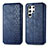 Custodia Portafoglio In Pelle Cover con Supporto S01D per Samsung Galaxy S23 Ultra 5G Blu