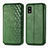 Custodia Portafoglio In Pelle Cover con Supporto S01D per Sharp Aquos wish3 Verde