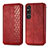 Custodia Portafoglio In Pelle Cover con Supporto S01D per Sony Xperia 1 V Rosso