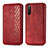 Custodia Portafoglio In Pelle Cover con Supporto S01D per Sony Xperia 10 III SO-52B Rosso