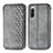 Custodia Portafoglio In Pelle Cover con Supporto S01D per Sony Xperia 10 IV Grigio