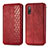 Custodia Portafoglio In Pelle Cover con Supporto S01D per Sony Xperia Ace II SO-41B Rosso