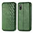 Custodia Portafoglio In Pelle Cover con Supporto S01D per Sony Xperia Ace II SO-41B Verde