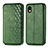 Custodia Portafoglio In Pelle Cover con Supporto S01D per Sony Xperia Ace III SO-53C Verde