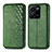 Custodia Portafoglio In Pelle Cover con Supporto S01D per Vivo Y35 4G Verde