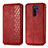 Custodia Portafoglio In Pelle Cover con Supporto S01D per Xiaomi Redmi 9 Prime India Rosso