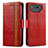 Custodia Portafoglio In Pelle Cover con Supporto S02D per Asus ROG Phone 7 Pro Rosso