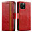 Custodia Portafoglio In Pelle Cover con Supporto S02D per Huawei Enjoy 50z Rosso