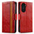 Custodia Portafoglio In Pelle Cover con Supporto S02D per Huawei Nova 10 Pro Rosso