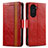 Custodia Portafoglio In Pelle Cover con Supporto S02D per Huawei Nova 10 Rosso