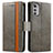 Custodia Portafoglio In Pelle Cover con Supporto S02D per Motorola Moto E32 Grigio