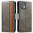 Custodia Portafoglio In Pelle Cover con Supporto S02D per Motorola Moto Edge 20 Lite 5G Grigio