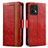 Custodia Portafoglio In Pelle Cover con Supporto S02D per Motorola Moto Edge 40 Pro 5G Rosso