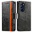 Custodia Portafoglio In Pelle Cover con Supporto S02D per Motorola Moto Edge X30 5G Nero