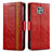 Custodia Portafoglio In Pelle Cover con Supporto S02D per Motorola Moto G Power (2021) Rosso