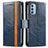 Custodia Portafoglio In Pelle Cover con Supporto S02D per Motorola Moto G51 5G