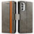 Custodia Portafoglio In Pelle Cover con Supporto S02D per Motorola Moto G71s 5G Grigio