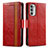 Custodia Portafoglio In Pelle Cover con Supporto S02D per Motorola Moto G71s 5G Rosso