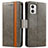 Custodia Portafoglio In Pelle Cover con Supporto S02D per Motorola Moto G73 5G Grigio