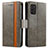 Custodia Portafoglio In Pelle Cover con Supporto S02D per Nokia G100 Grigio