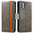 Custodia Portafoglio In Pelle Cover con Supporto S02D per Nokia G22 Grigio