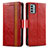 Custodia Portafoglio In Pelle Cover con Supporto S02D per Nokia G22 Rosso