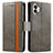 Custodia Portafoglio In Pelle Cover con Supporto S02D per Nothing Phone 2 Grigio