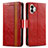 Custodia Portafoglio In Pelle Cover con Supporto S02D per Nothing Phone 2 Rosso