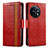 Custodia Portafoglio In Pelle Cover con Supporto S02D per OnePlus 11 5G Rosso