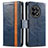Custodia Portafoglio In Pelle Cover con Supporto S02D per OnePlus 11R 5G Blu