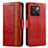 Custodia Portafoglio In Pelle Cover con Supporto S02D per OnePlus Ace Pro 5G Rosso