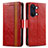 Custodia Portafoglio In Pelle Cover con Supporto S02D per OnePlus Nord 3 5G Rosso