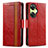 Custodia Portafoglio In Pelle Cover con Supporto S02D per OnePlus Nord CE 3 5G Rosso