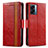 Custodia Portafoglio In Pelle Cover con Supporto S02D per OnePlus Nord N300 5G Rosso