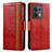 Custodia Portafoglio In Pelle Cover con Supporto S02D per Oppo Reno9 5G Rosso