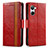 Custodia Portafoglio In Pelle Cover con Supporto S02D per Realme 10 4G Rosso