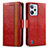 Custodia Portafoglio In Pelle Cover con Supporto S02D per Realme C31 Rosso