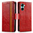 Custodia Portafoglio In Pelle Cover con Supporto S02D per Realme C33 (2023) Rosso